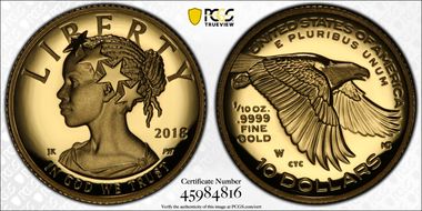 2018-W $10 American Liberty High Relief PR70DCAM