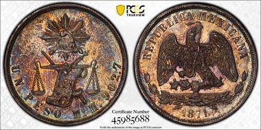 1871-Mo M Peso KM-408.5 MS62