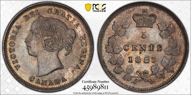1885 5C Large 5 MS65