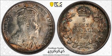 1905 5C Narrow Date 5/5-1 MS67