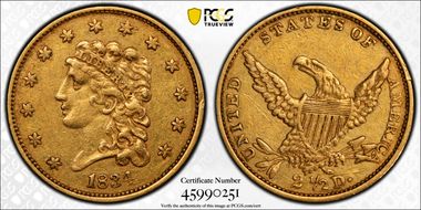 1834 $2.50 Classic XF40