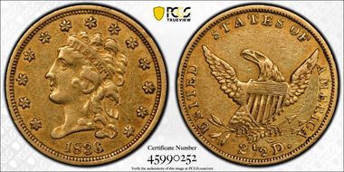 1836 $2.50 Script 8 N1