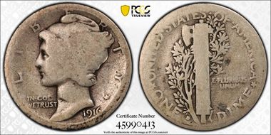 1916-D 10C AG3