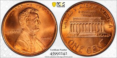 1995 1C Doubled Die Obverse MS67RD