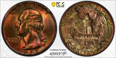 1957-D 25C MS67
