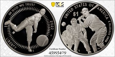 2022-P $1 Negro Leagues Baseball w/100 Privy PR69DCAM