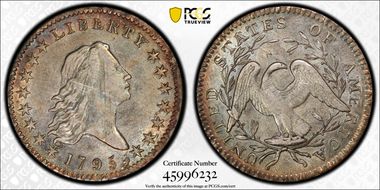 1795 50C O-113a, A over E AU53