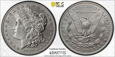 2021-D $1 Morgan Dollar 100th Anniversary MS70