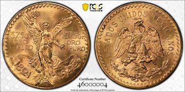 1943 (50 P) KM-482  Au MS64