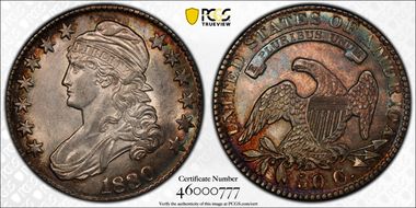 1830 50C Small 0 AU58