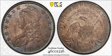 1819/8 50C Small 9 MS62