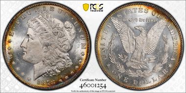 1878 7TF $1 Reverse of 1878 MS64+ 