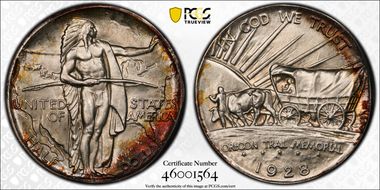 1928 50C Oregon MS68