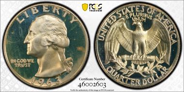 1963 25C PR67DCAM