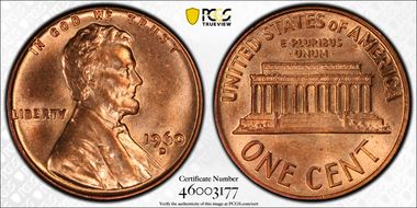 1960-D 1C Small Date MS65RD