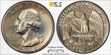 1938 25C PR67+