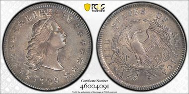 1795 $1 Flowing Hair, BB-27 AU55