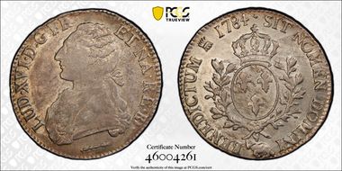 1784-Pau Ecu Gad-356a Bearn AU58