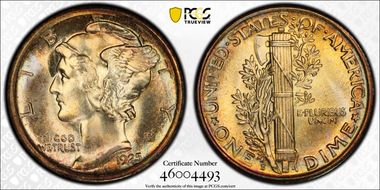 1925-S 10C MS67FB