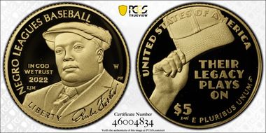 2022-W $5 Negro Leagues Baseball PR70DCAM
