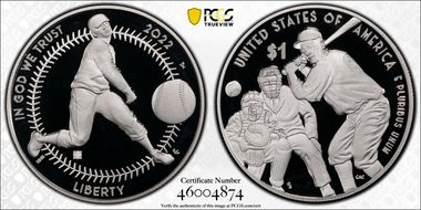 2022-P $1 Negro Leagues Baseball w/100 Privy PR69DCAM