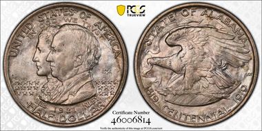 1921 50C Alabama, 2X2 MS66