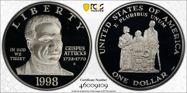 1998-S $1 Crispus Attucks PR69DCAM