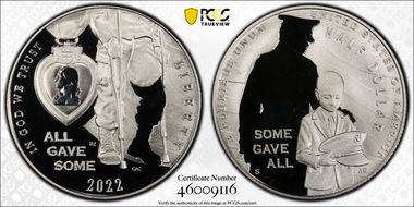 2022-S 50C National Purple Heart Hall of Honor PR69DCAM