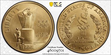 1996-W $5 Cauldron MS70