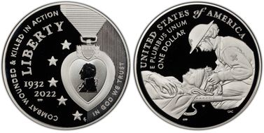 2022-W $1 National Purple Heart Hall of Honor First Strike PR69DCAM