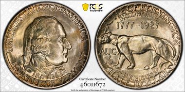 1927 50C Vermont MS67+