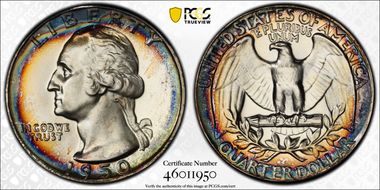 1950 25C PR67+ 
