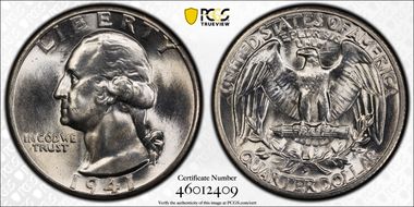 1941-D 25C DDR FS-801 MS65