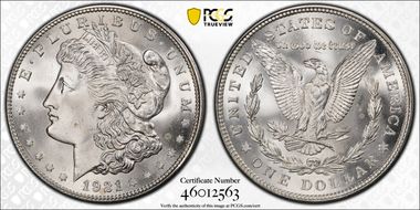1921 $1 Morgan MS66