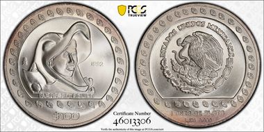 1992-Mo 100 P Guerrero Aguila KM-556  Ag MS68