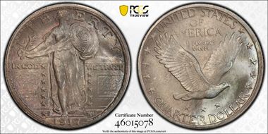 1917-S 25C Type 2 MS64FH