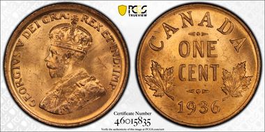 1936 1C MS65RD