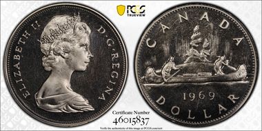 1969 $1 Voyageur Ni SP65