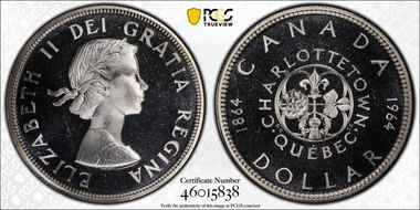 1964 S$1 Confederation No Dot Ag PL66CAM