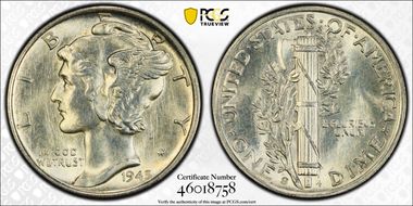 1945-S 10C S/Horiz S FS-503 MS66