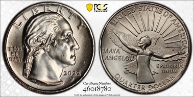 2022-P 25C Maya Angelou UNC Set First Strike MS66