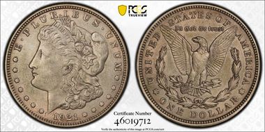 1921 $1 Morgan AU53
