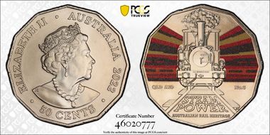 2022 50C Queensland Rail A10 No.6 Australian Rail Heritage MS69