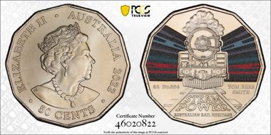 2022 50C SA Railways No. 504 Tom Barr Smith Colorized MS69