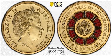 2019-C $2 100 Years of Repatriation Colorized MS68