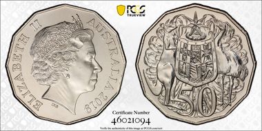 2019 50C Dodecagon 50C 50th Ann. I. Rank Broadley Effigy MS68