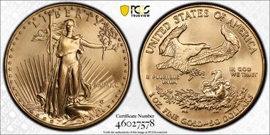 1990 $50 Gold Eagle MS70