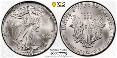 1986 $1 Silver Eagle MS70