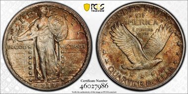 1917-D 25C Type 2 MS64FH