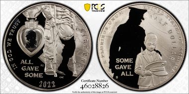 2022-S 50C National Purple Heart Hall of Honor First Strike PR69DCAM